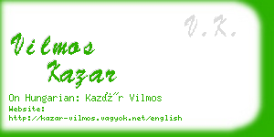 vilmos kazar business card